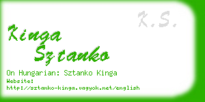 kinga sztanko business card